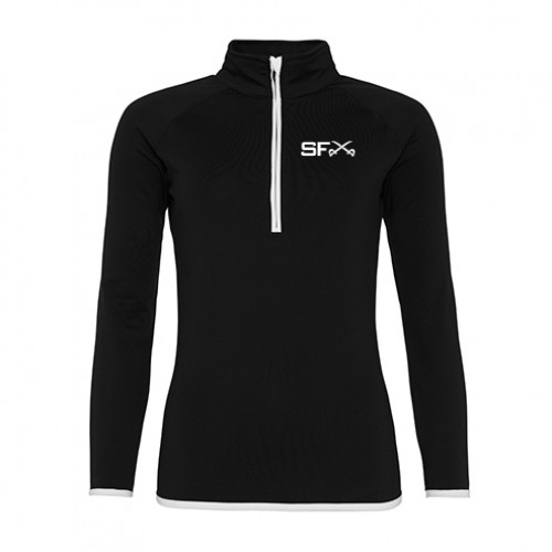 SFX Ladies Half Zip Sweat Top